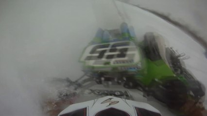 GoPro Ice Racing Crash - Big Slide Out