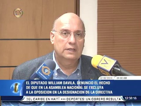 Diputado Dávila rechazó exclusión de la oposición en comisiones permanentes de la AN