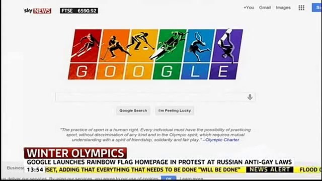Gay Google's New Rainbow Logo to Coincide with the Opening Ceremony - 2014 Winter Olympics -Sochi