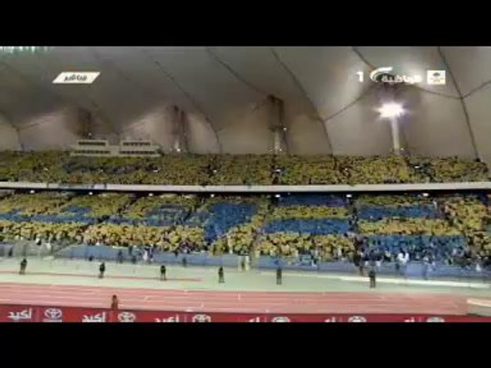 لقطات احترافية لمباراة النصر والفيصلي 4-0 مشهد اسطوري لتيفو الجماهير و العالمي يضرب برباعية ويصل للنقطة 57