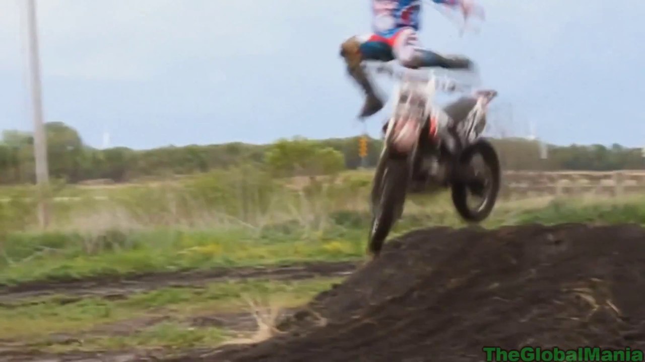 Motocross Crash On Dirt Jump