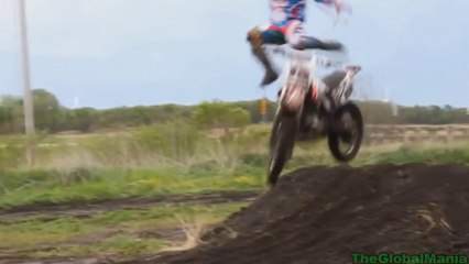Motocross Crash On Dirt Jump