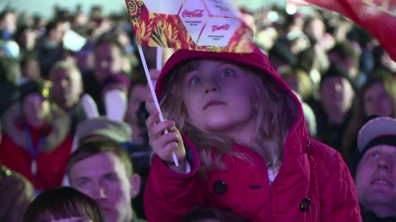 Sochi residents watch opening ceremony on big screen