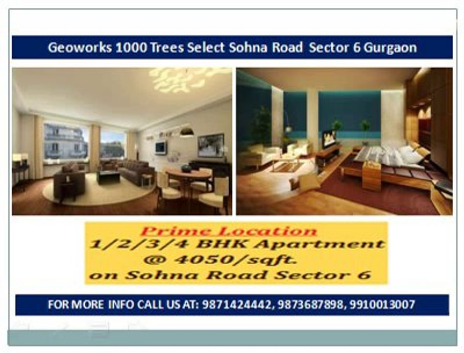 1000 trees new project gurgaon[]9910013007[]geoworks new project