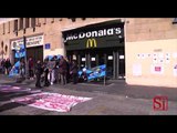 Napoli - La protesta dei lavoratori McDonald's -2- (07.02.15)