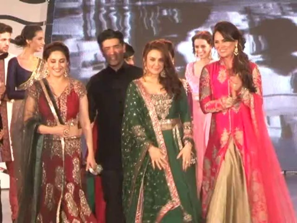 Manish Malhotra Fashion Show With bollywood celebs madhuri dixit, preity zinta, and lara dutta