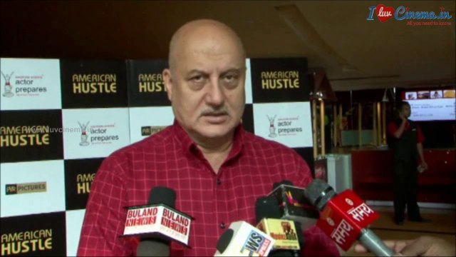 Anupam Kher At Screening Of Hollywood Movie American Hustle | iluvcinema.in