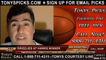 Atlanta Hawks vs. Memphis Grizzlies Pick Prediction NBA Pro Basketball Odds Preview 2-8-2014