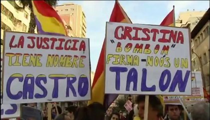 Protesa en la puerta de los juzgados de Palma