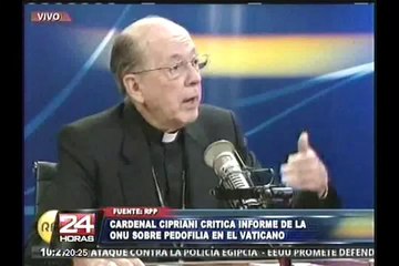 Cardenal Cipriani critica informe de la ONU sobre pedofilia en el Vaticano