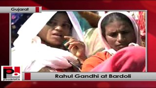 Rahul Gandhi speaks at a Congress rally in Bardoli, Gujarat
