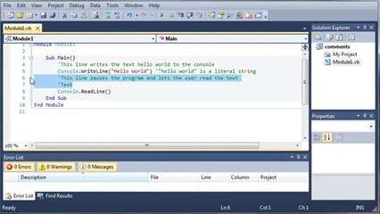 006 - Comments And Whitespace inside vb.net