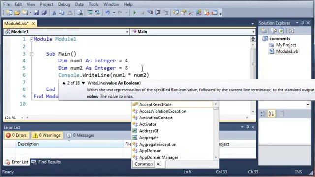 009 - Math Operators inside vb.net