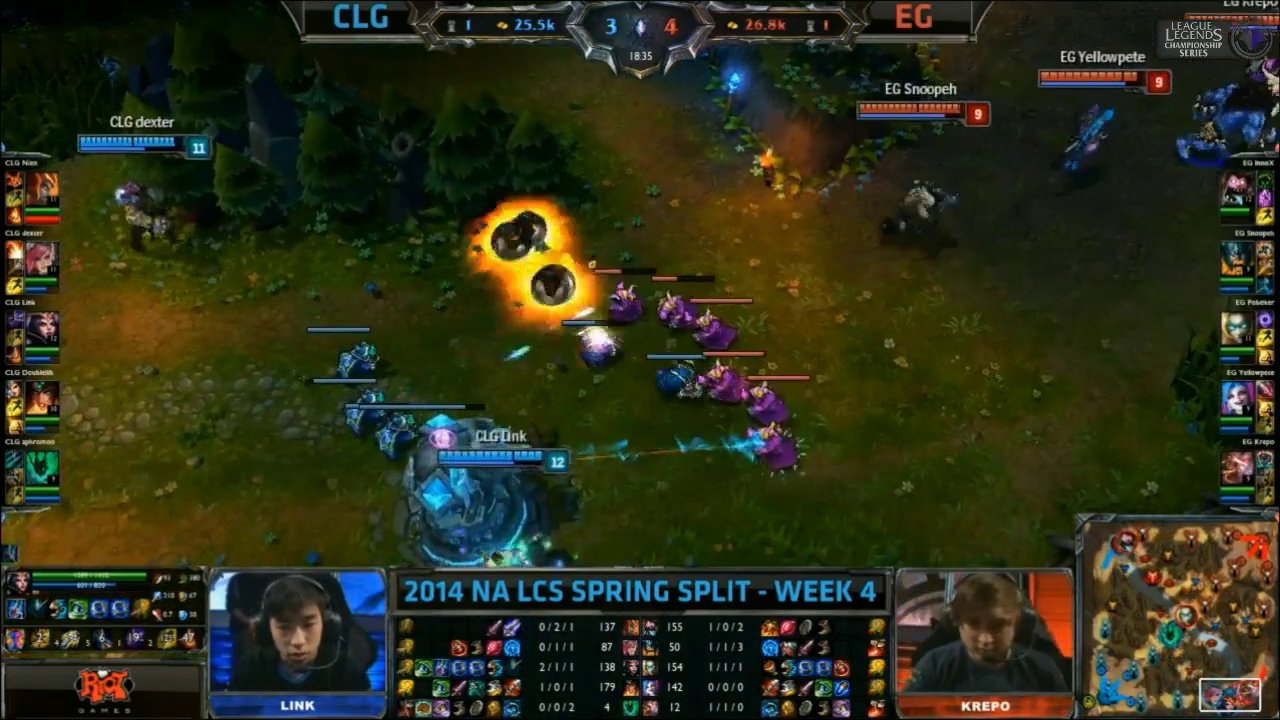 LCS NA W4D2 Game 1 Counter Logic Gaming vs Evil Geniuses