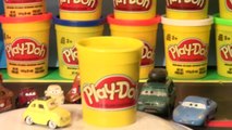 Play Doh Pixar Cars Lightning McQueen, we make Luigi out of Play Doh in Radiator Springs