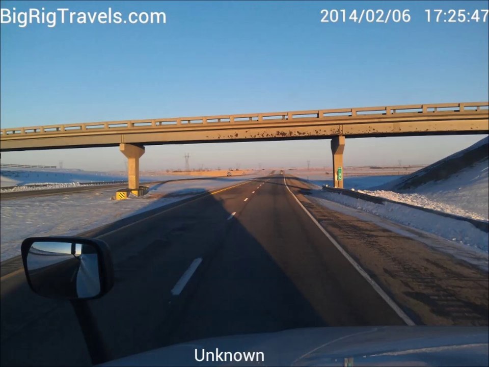 8 BigRigSteve's trip on the 2014/02/06 recorded of 'Miles City' to'Jamestown'
