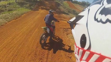 Motocross Crash - Rider Looses Control Over Table Top