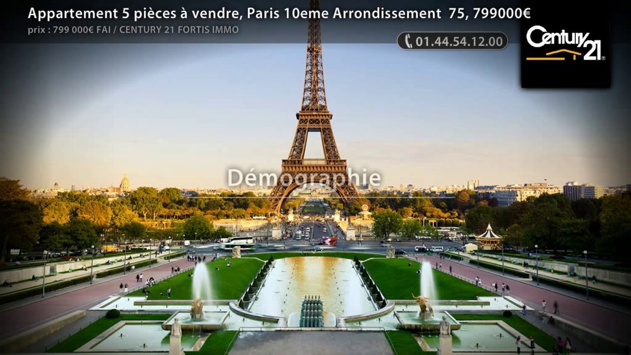 Appartement 5 pièces à vendre, Paris 10eme Arrondissement  75, 799000€