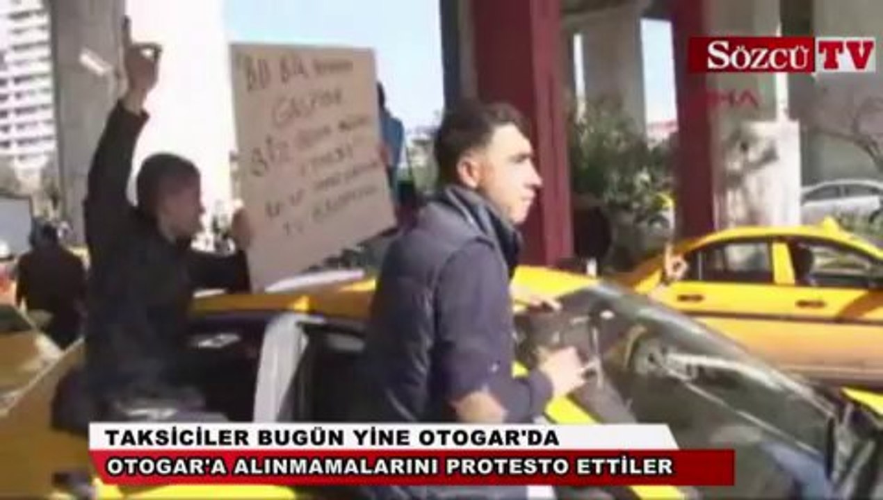 Otogar'da taksici eylemi