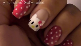 Hello kitty nail art tutorial