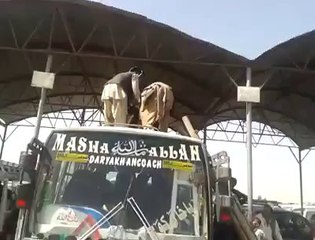 Donkey boarding on Bus roof by Pathan's - Funny Video