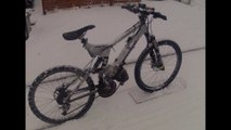 electric-snowbike.com conversion kit DIY - mountain snow bike riding on ice