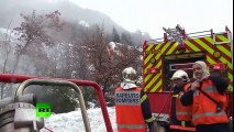 Rock derails train in French Alps