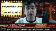 Detroit Pistons vs. San Antonio Spurs Pick Prediction NBA Pro Basketball Odds Preview 2-10-2014