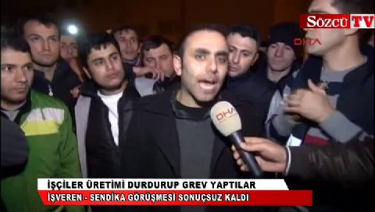 Üretimi durduran işçiler eylem yaptı