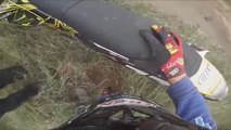 Painful Motorcycle CRASH - Rider Looses Control Of Dirt Bike!