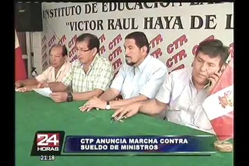 CGTP lanza convocatoria nacional para debatir aumento de sueldo a ministros