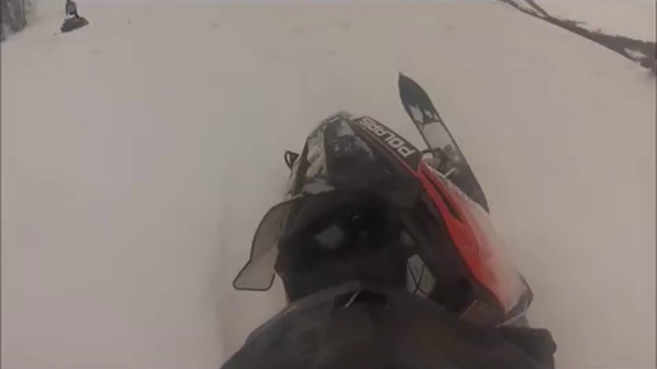 Snowmobile Sledding - Hitting Some Drifts