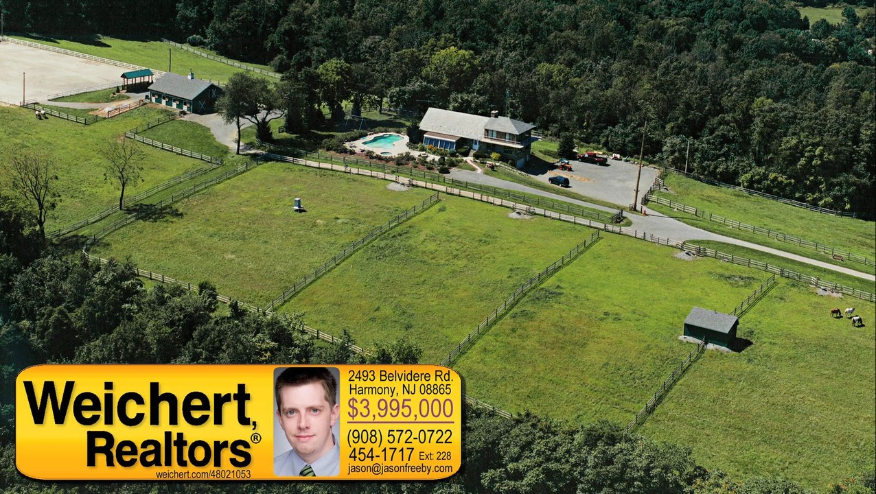 Unique gentlemens estate with hunting horses hiking and atv snowmobiling for sale at www.newjerseylandsale.com at 2493 belvidere rd harmony New Jersey 08865 Tracy Wortmann 908-454-1717