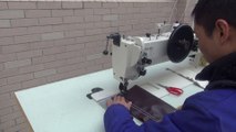 Maquina de doble aguja brazo largo triple arrastre para coser trabajos pesados