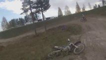 Yamaha 125 Dirt Bike Landing Crash