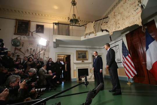 Déclarations de François Hollande et Barack Obama à la résidence de Thomas Jefferson