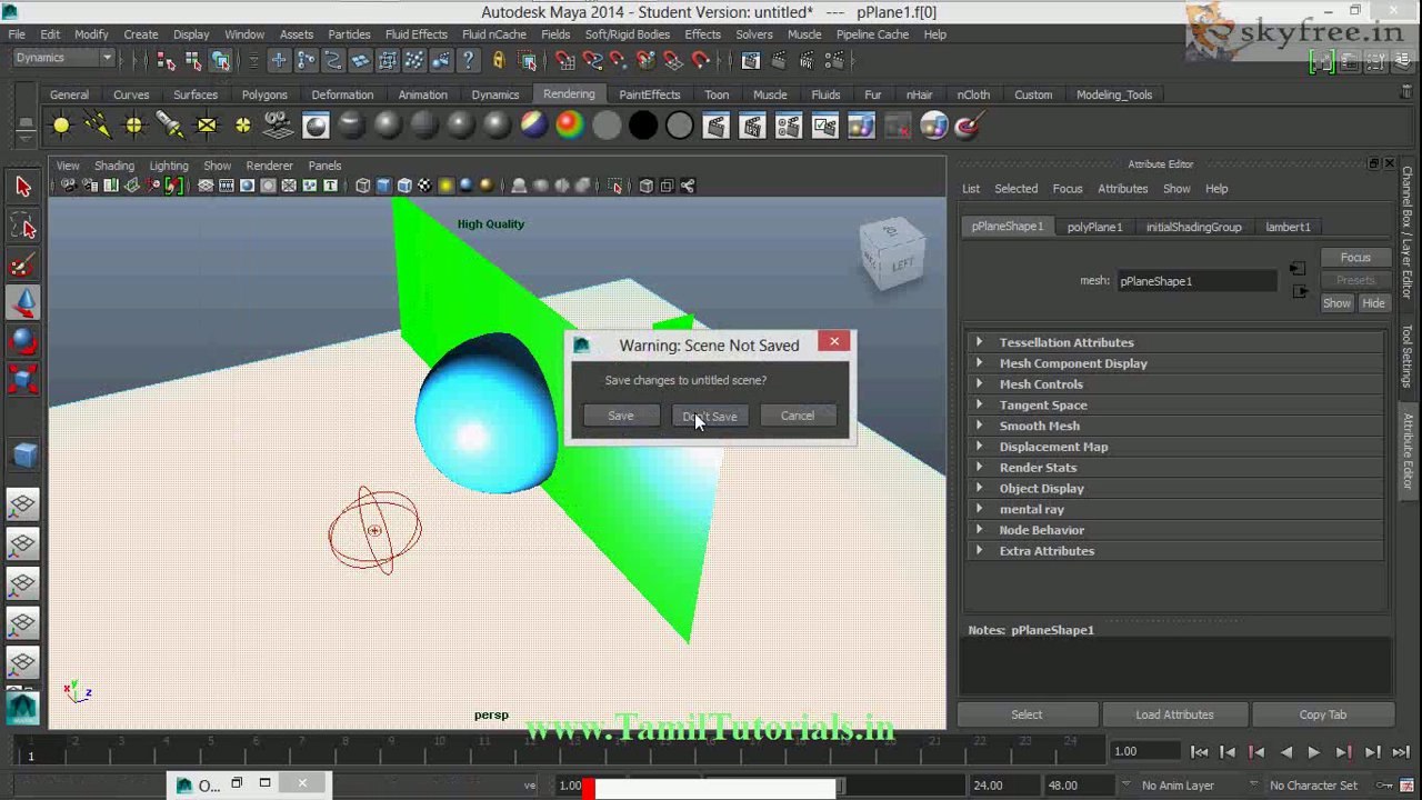 Maya Tutorials in Tamil 45. Lighting Basic Part 1