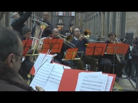 Napoli - San Carlo, flash mob degli artisti contro la Legge Bray (10.02.14)