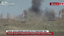 Özgür Suriye Ordusu'nun attığı havan mermisinin Esad güçlerini vurduğu an
