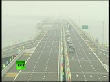 Video of world's longest sea bridge opened in China