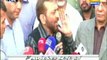 Karachi MQM leader Farooq Sattar talks to media