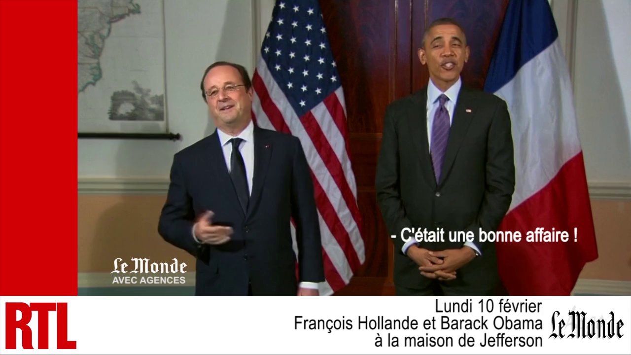 Quand Barack Obama et François Hollande plaisantent dans la maison de Jefferson