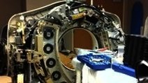 CT Scanner spinning without its cover