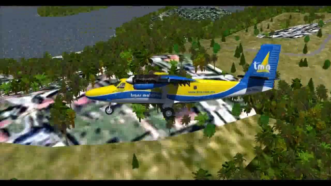 Flightgear DHC6 300 take off and landing to TFFJ St Barthélémy