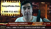 Charlotte Bobcats vs. Dallas Mavericks Pick Prediction NBA Pro Basketball Odds Preview 2-11-2014