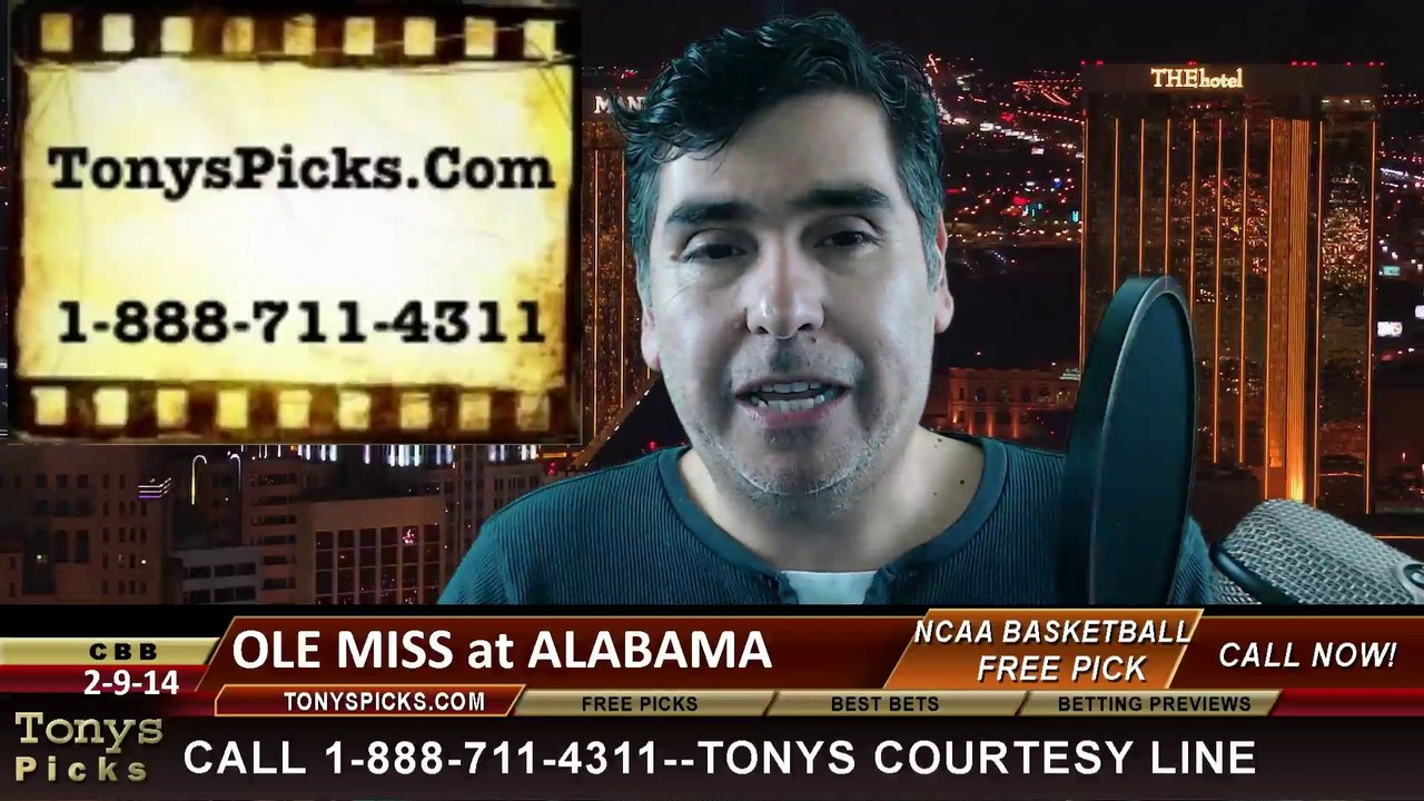 Alabama Crimson Tide vs. Mississippi Rebels Pick Prediction NCAA College Basketball Odds Preview 2-11-2014