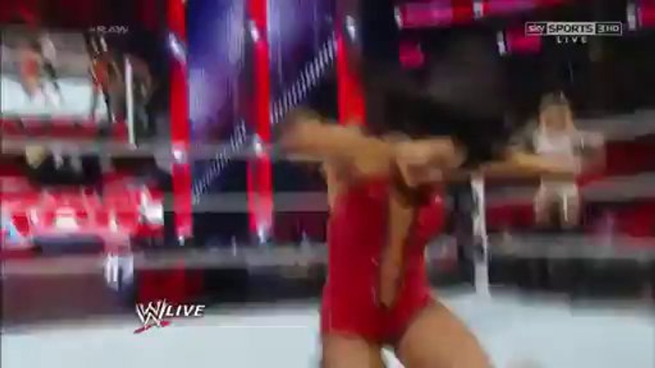 RAW - Cameron , Nikki Bella and Brie Bella vs. Aksana , Alicia Fox and AJ Lee