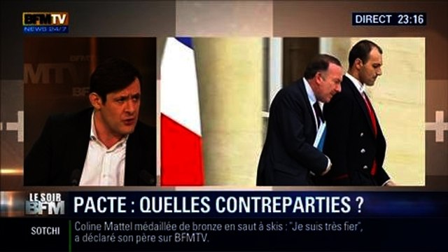 Le Soir BFM: Pacte de responsabilité: Pierre Gattaz ne veut pas de contreparties - 11/02 3/4