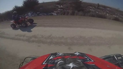 Honda 400 E X and Yamaha Kodiak 400 Trail Riding