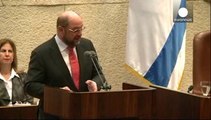 Il presidente del Parlamento europeo Schulz parla alla Knesset, deputati escono
